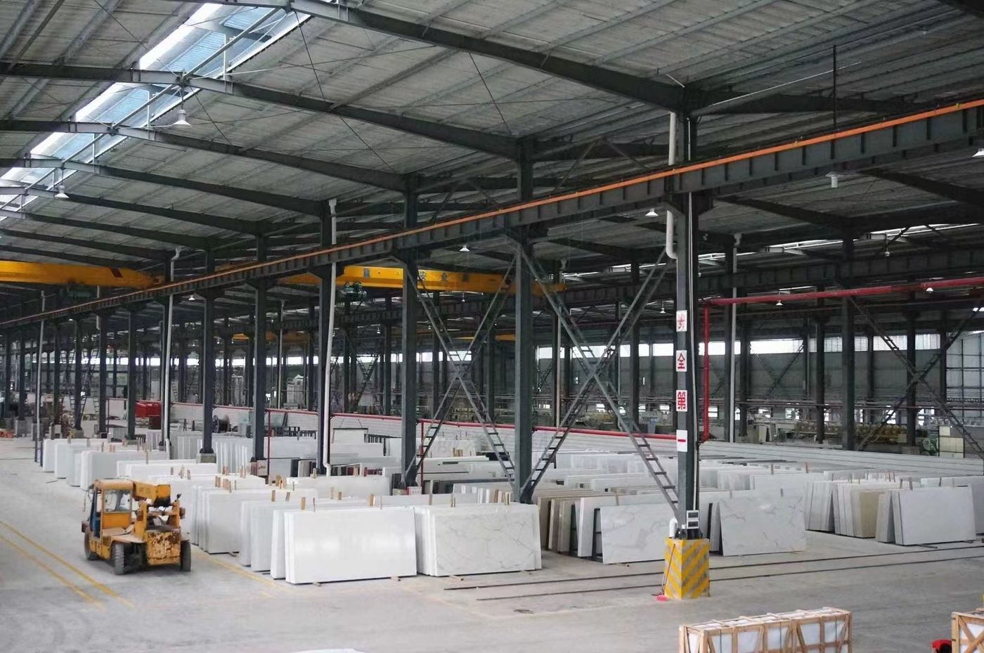 Boley Stone factory warehouse with premium stone slabs