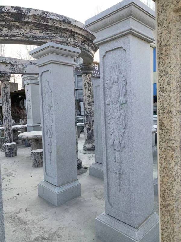Ornamental carved granite pillars